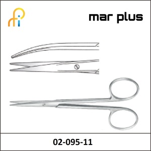 MAR PLUS DELICATE SCISSORS BL/BL, CVD., 11.5 CM
