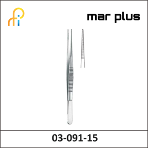 MAR PLUS MICRO DRESSING FORCEPS, 0.6 MM, 15.5 CM